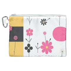  Minimalist Pattern With Simple Lines,flower And Shapes, Creating A Clean And Modern Canvas Cosmetic Bag (xl)