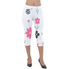  Minimalist Pattern With Simple Lines,flower And Shapes, Creating A Clean And Modern Lightweight Velour Capri Leggings 