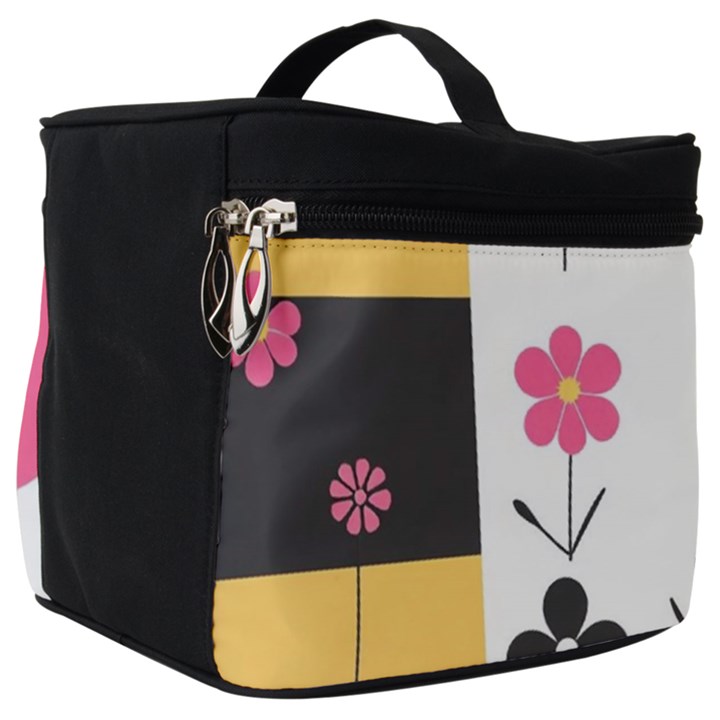  Minimalist Pattern With Simple Lines,flower And Shapes, Creating A Clean And Modern Make Up Travel Bag (Big)