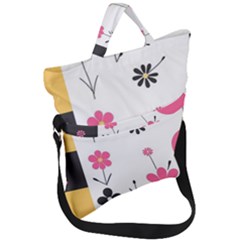  Minimalist Pattern With Simple Lines,flower And Shapes, Creating A Clean And Modern Fold Over Handle Tote Bag