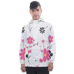  Minimalist Pattern With Simple Lines,flower And Shapes, Creating A Clean And Modern Men s Front Pocket Pullover Windbreaker by myclothy