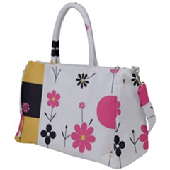  Minimalist Pattern With Simple Lines,flower And Shapes, Creating A Clean And Modern Duffel Travel Bag