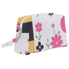  Minimalist Pattern With Simple Lines,flower And Shapes, Creating A Clean And Modern Wristlet Pouch Bag (large)