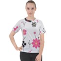  Minimalist Pattern With Simple Lines,flower And Shapes, Creating A Clean And Modern Women s Sport Raglan T-Shirt View1