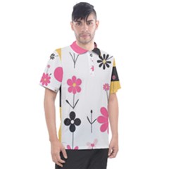  Minimalist Pattern With Simple Lines,flower And Shapes, Creating A Clean And Modern Men s Polo T-shirt