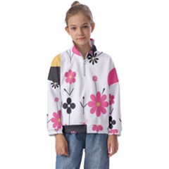  Minimalist Pattern With Simple Lines,flower And Shapes, Creating A Clean And Modern Kids  Half Zip Hoodie