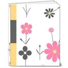  Minimalist Pattern With Simple Lines,flower And Shapes, Creating A Clean And Modern 8  X 10  Hardcover Notebook