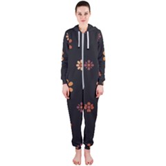 Minimalist Pattern With Simple Lines,flower And Shapes, Creating A Clean And Modern Hooded Jumpsuit (ladies)