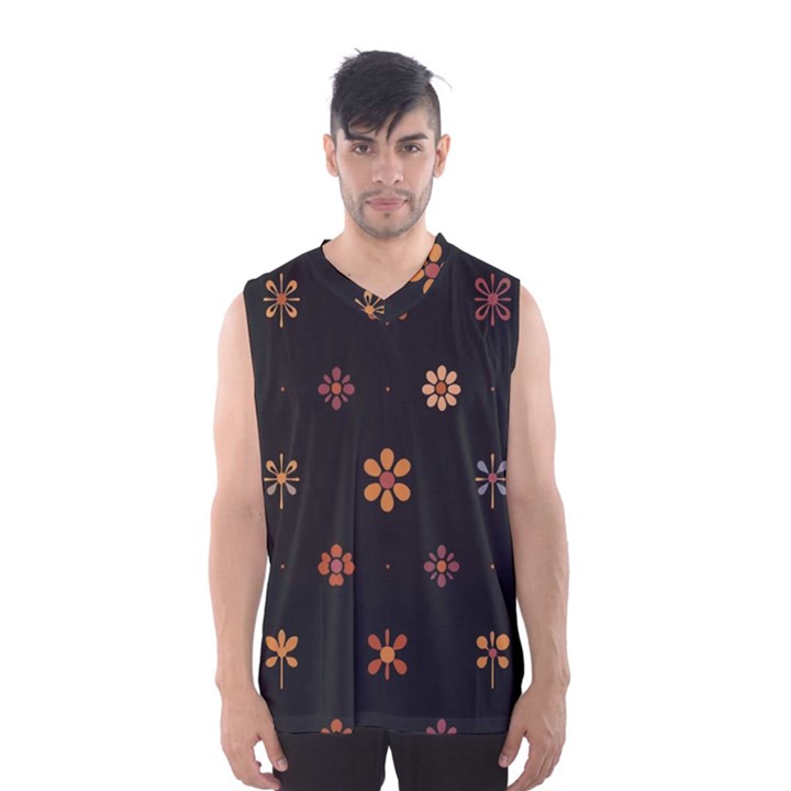 Minimalist Pattern With Simple Lines,flower And Shapes, Creating A Clean And Modern Men s Basketball Tank Top