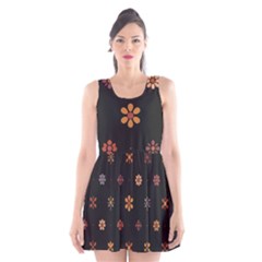 Minimalist Pattern With Simple Lines,flower And Shapes, Creating A Clean And Modern Scoop Neck Skater Dress