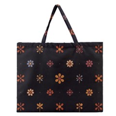 Minimalist Pattern With Simple Lines,flower And Shapes, Creating A Clean And Modern Zipper Large Tote Bag