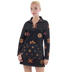 Minimalist Pattern With Simple Lines,flower And Shapes, Creating A Clean And Modern Women s Long Sleeve Casual Dress