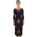 Minimalist Pattern With Simple Lines,flower And Shapes, Creating A Clean And Modern Quarter Sleeve Midi Bodycon Dress View1