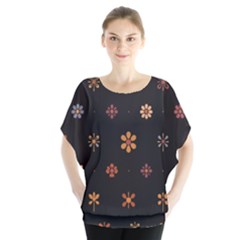 Minimalist Pattern With Simple Lines,flower And Shapes, Creating A Clean And Modern Batwing Chiffon Blouse