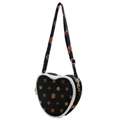 Minimalist Pattern With Simple Lines,flower And Shapes, Creating A Clean And Modern Heart Shoulder Bag