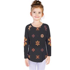 Minimalist Pattern With Simple Lines,flower And Shapes, Creating A Clean And Modern Kids  Long Sleeve T-shirt