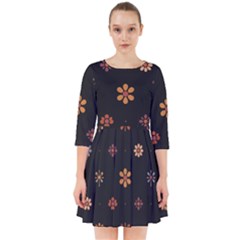 Minimalist Pattern With Simple Lines,flower And Shapes, Creating A Clean And Modern Smock Dress