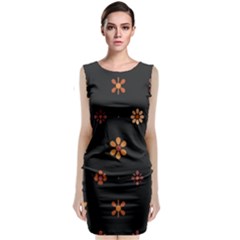 Minimalist Pattern With Simple Lines,flower And Shapes, Creating A Clean And Modern Sleeveless Velvet Midi Dress