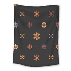 Minimalist Pattern With Simple Lines,flower And Shapes, Creating A Clean And Modern Medium Tapestry