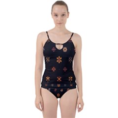 Minimalist Pattern With Simple Lines,flower And Shapes, Creating A Clean And Modern Cut Out Top Tankini Set