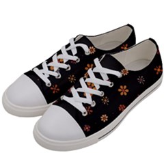 Minimalist Pattern With Simple Lines,flower And Shapes, Creating A Clean And Modern Men s Low Top Canvas Sneakers