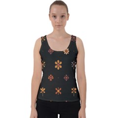 Minimalist Pattern With Simple Lines,flower And Shapes, Creating A Clean And Modern Velvet Tank Top