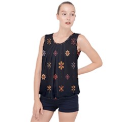 Minimalist Pattern With Simple Lines,flower And Shapes, Creating A Clean And Modern Bubble Hem Chiffon Tank Top