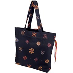 Minimalist Pattern With Simple Lines,flower And Shapes, Creating A Clean And Modern Drawstring Tote Bag