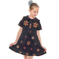 Minimalist Pattern With Simple Lines,flower And Shapes, Creating A Clean And Modern Kids  Short Sleeve Shirt Dress