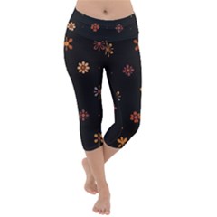 Minimalist Pattern With Simple Lines,flower And Shapes, Creating A Clean And Modern Lightweight Velour Capri Yoga Leggings