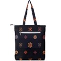 Minimalist Pattern With Simple Lines,flower And Shapes, Creating A Clean And Modern Double Zip Up Tote Bag View2