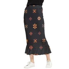 Minimalist Pattern With Simple Lines,flower And Shapes, Creating A Clean And Modern Maxi Fishtail Chiffon Skirt by myclothy