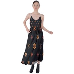 Minimalist Pattern With Simple Lines,flower And Shapes, Creating A Clean And Modern Tie Back Maxi Dress by myclothy