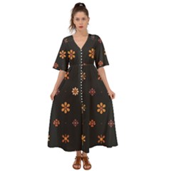 Minimalist Pattern With Simple Lines,flower And Shapes, Creating A Clean And Modern Kimono Sleeve Boho Dress by myclothy