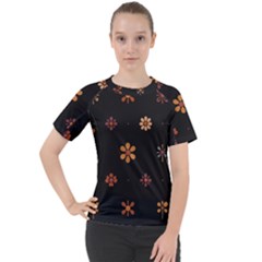 Minimalist Pattern With Simple Lines,flower And Shapes, Creating A Clean And Modern Women s Sport Raglan T-shirt