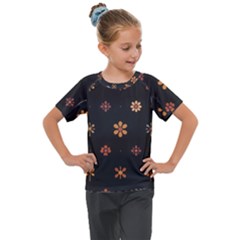 Minimalist Pattern With Simple Lines,flower And Shapes, Creating A Clean And Modern Kids  Mesh Piece T-shirt