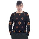 Minimalist Pattern With Simple Lines,flower And Shapes, Creating A Clean And Modern Men s Long Sleeve Raglan T-Shirt View1