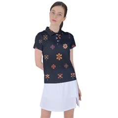 Minimalist Pattern With Simple Lines,flower And Shapes, Creating A Clean And Modern Women s Polo T-shirt