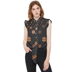 Minimalist Pattern With Simple Lines,flower And Shapes, Creating A Clean And Modern Frill Detail Shirt