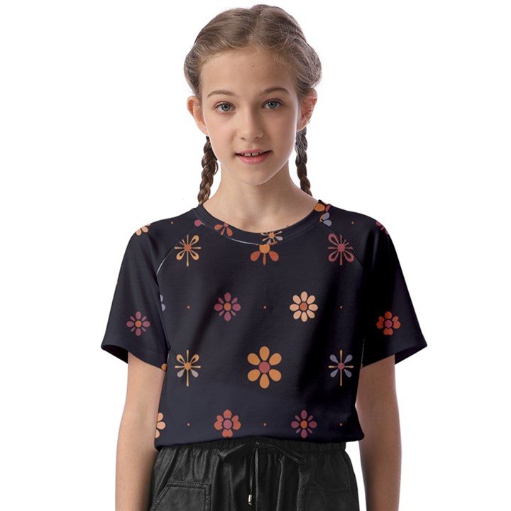 Minimalist Pattern With Simple Lines,flower And Shapes, Creating A Clean And Modern Kids  Basic T-Shirt