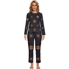 Minimalist Pattern With Simple Lines,flower And Shapes, Creating A Clean And Modern Womens  Long Sleeve Lightweight Pajamas Set