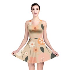 Minimalist Pattern With Simple Lines,flower And Shapes, Creating A Clean And Modern Reversible Skater Dress