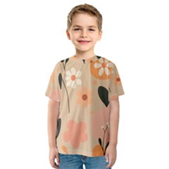 Minimalist Pattern With Simple Lines,flower And Shapes, Creating A Clean And Modern Kids  Sport Mesh T-shirt