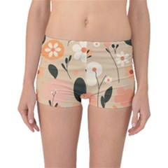 Minimalist Pattern With Simple Lines,flower And Shapes, Creating A Clean And Modern Boyleg Bikini Bottoms