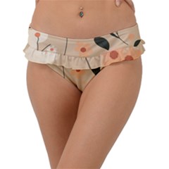 Minimalist Pattern With Simple Lines,flower And Shapes, Creating A Clean And Modern Frill Bikini Bottoms by myclothy