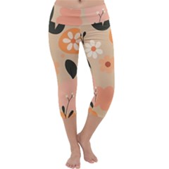 Minimalist Pattern With Simple Lines,flower And Shapes, Creating A Clean And Modern Capri Yoga Leggings by myclothy