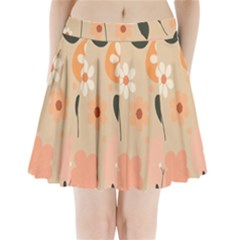 Minimalist Pattern With Simple Lines,flower And Shapes, Creating A Clean And Modern Pleated Mini Skirt