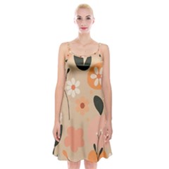 Minimalist Pattern With Simple Lines,flower And Shapes, Creating A Clean And Modern Spaghetti Strap Velvet Dress