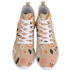 Minimalist Pattern With Simple Lines,flower And Shapes, Creating A Clean And Modern Men s Lightweight High Top Sneakers