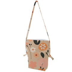 Minimalist Pattern With Simple Lines,flower And Shapes, Creating A Clean And Modern Folding Shoulder Bag